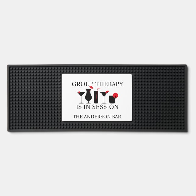 Group Therapy Funny Personalized  Bar Mat (Front)
