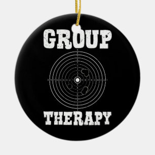 Group Therapy Pro Guns Owner Shooting Range Target Ceramic Ornament