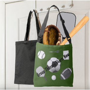 Group Therapy Starts Now Green Black Typography Crossbody Bag