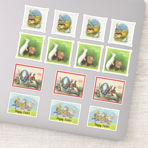 Group Various Easter Bunny Rabbits Baby Chicks Egg Sticker