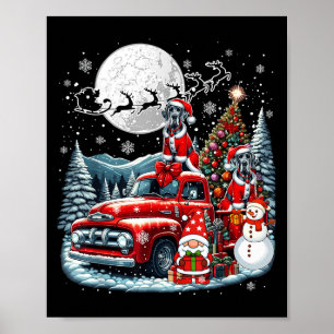 Group Xmas Gnome Snowman Santa Great Danes On Ckup Poster