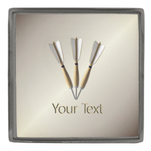 Grouped Dart Design Custom Text Gunmetal Finish Lapel Pin