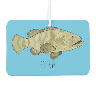 Grouper fish cartoon illustration air freshener