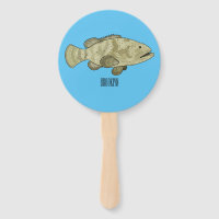 Grouper fish cartoon illustration