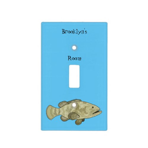 Grouper fish cartoon illustration light switch cover