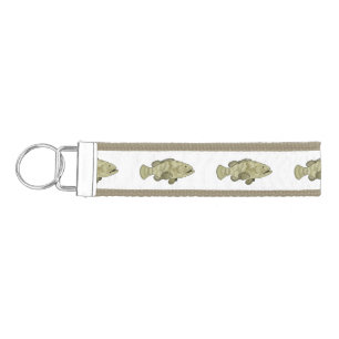 Grouper fish cartoon illustration wrist keychain