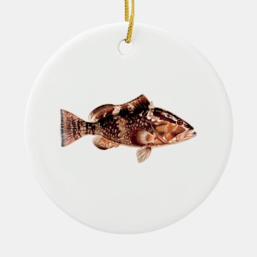 Grouper Fish Ceramic Ornament