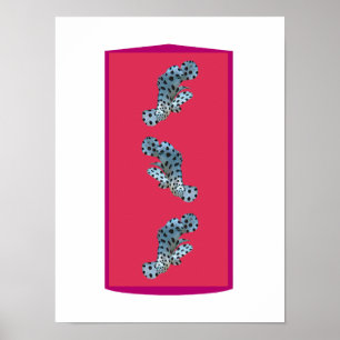 Grouper in Motion - Magenta-toned Background Poster