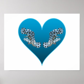 Grouper Twins in a Blue Heart - Illustration |  Poster