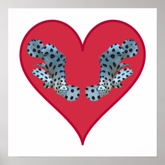 Grouper Twins in a Red Heart - Illustration |  Poster