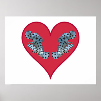 Grouper Twins in a Red Heart - Illustration |  Poster
