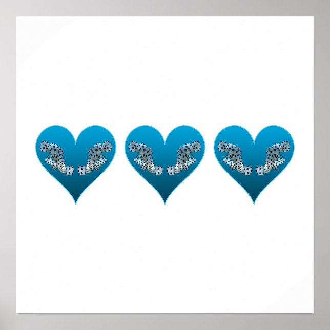 Grouperfish - Blue Hearts, arranged horizontally | Poster (Front)