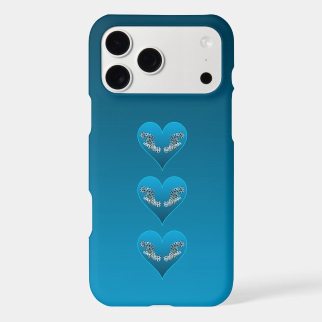 Grouperfish - Blue Hearts, arranged vertically |  Iphone Case (Back)
