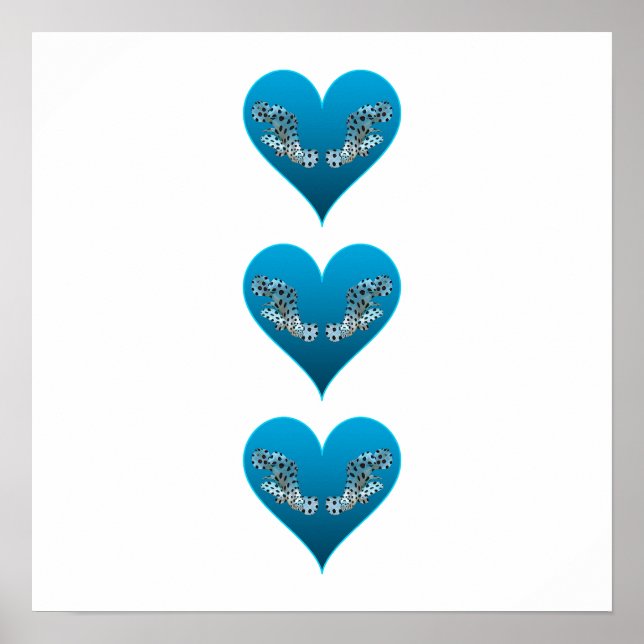 Grouperfish - Blue Hearts, arranged vertically |  Poster (Front)