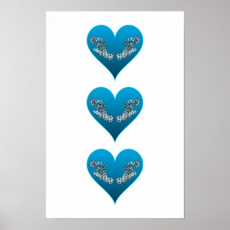 Grouperfish - Blue Hearts, arranged vertically |  Poster