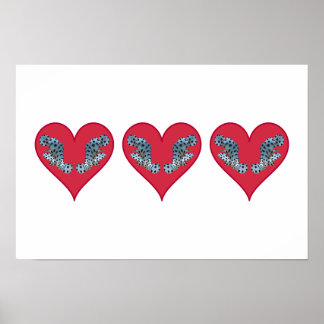 Grouperfish - Red Hearts, arranged horizontally |  Poster