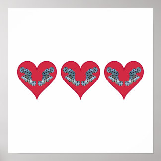 Grouperfish - Red Hearts, arranged horizontally |  Poster