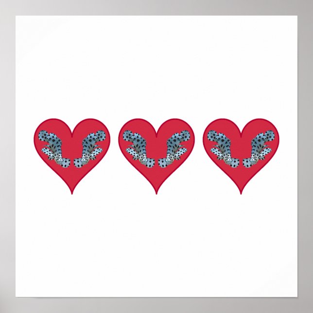 Grouperfish - Red Hearts, arranged horizontally |  Poster (Front)