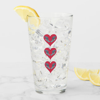 Grouperfish - Red Hearts, arranged vertically | Glass