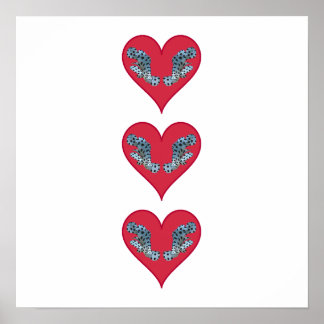 Grouperfish - Red Hearts, arranged vertically |  Poster