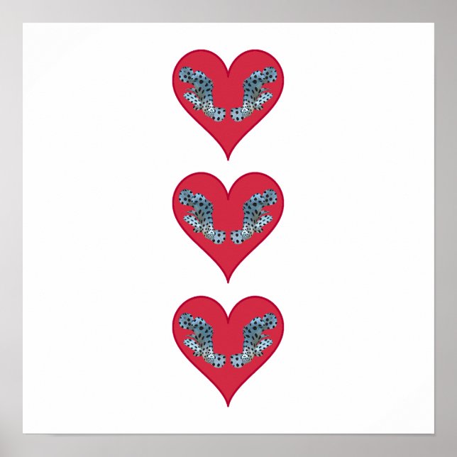 Grouperfish - Red Hearts, arranged vertically |  Poster (Front)