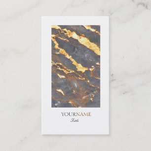 Groupon Elegant Marble Faux Gold White Border Business Card
