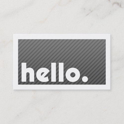 Groupon HELLO Black Stripes Company Business Card