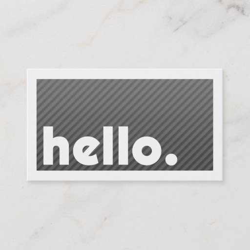 Customizable Groupon HELLO Black Stripes Company Business Card