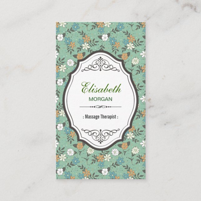 Groupon - Massage Therapist Elegant Vintage Floral Business Card (Front)