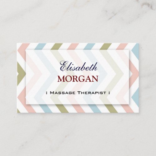 Groupon - Massage Therapist Graceful Chevron Business Cards