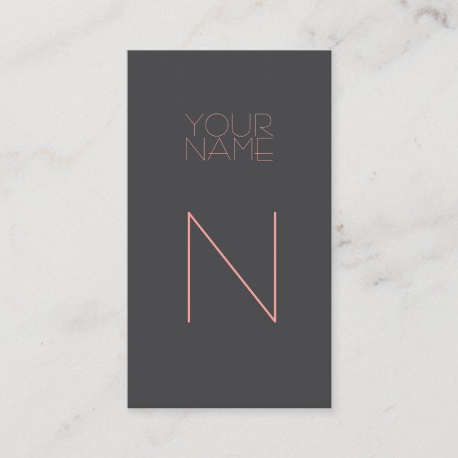 Groupon Modern Gray Pink Business Card (Front)