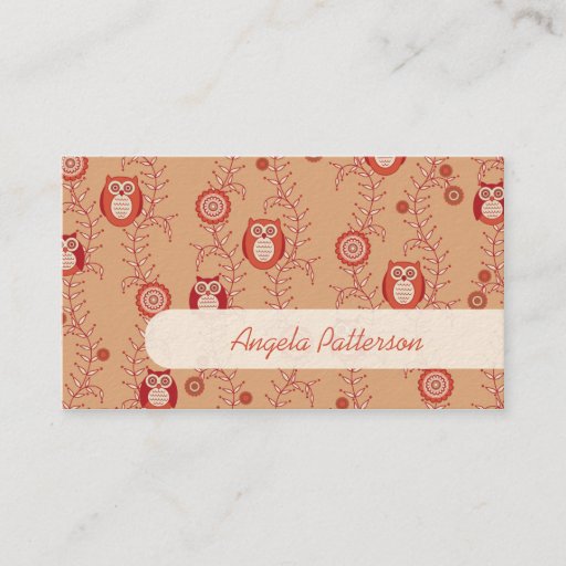 Customizable Retro Owls Mommy Calling Cards Business Card Template