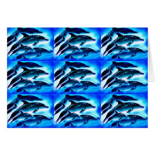 Groups of dolphins cards (Front Horizontal)