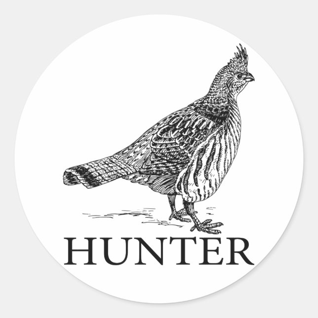 Grouse Hunter Classic Round Sticker (Front)