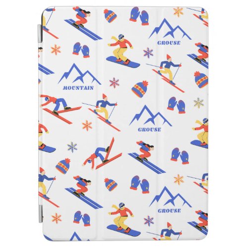 Grouse Mountain Vancouver Ski Snowboard Pattern iPad Air Cover
