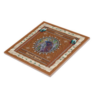Grouse Sacred Spiral Energy Ceramic Tile