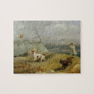 Grouse Shooting (oil on canvas) Jigsaw Puzzle