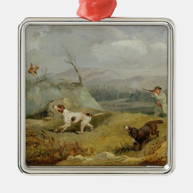 Grouse Shooting (oil on canvas) Metal Ornament (Front)