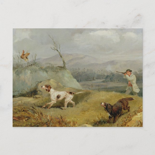 Grouse Shooting (oil on canvas) Postcard (Front)