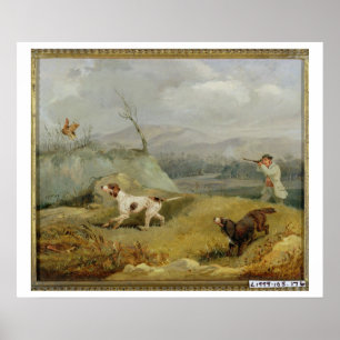Grouse Shooting (oil on canvas) Poster