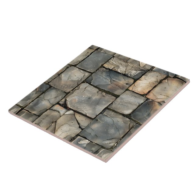 Grouted Flagstone Patio Tiles Close-Up (Side)