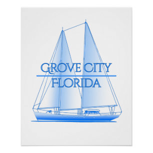 Grove City Coastal Nautical Sailing Sailor Poster