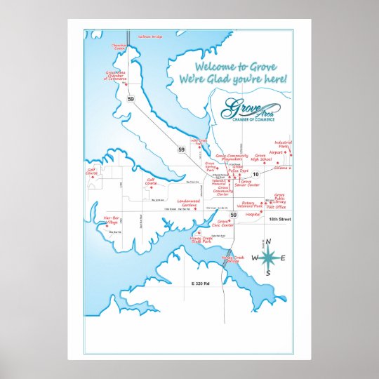 Grove OK attractions map Poster | Zazzle.com