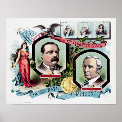 Grover Cleveland and Thomas Hendricks Election Pri Poster