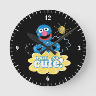 Grover Cute Round Clock