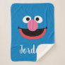 Grover Face Art | Add Your Name Sherpa Blanket