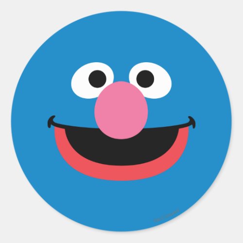Grover Face Art Classic Round Sticker