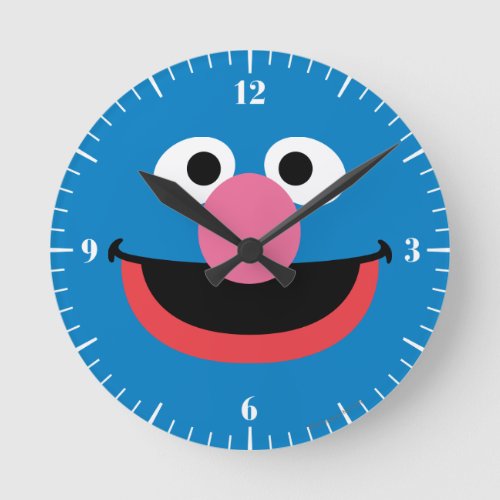 Grover Face Art Round Clock