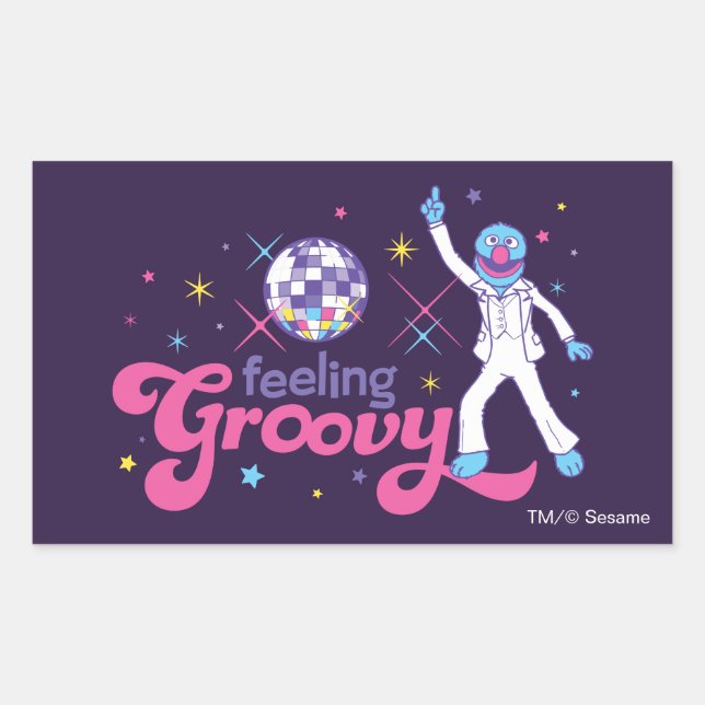 Grover | Feeling Groovy Rectangular Sticker (Front)