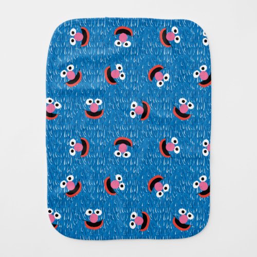 Grover Furry Face Pattern Baby Burp Cloth